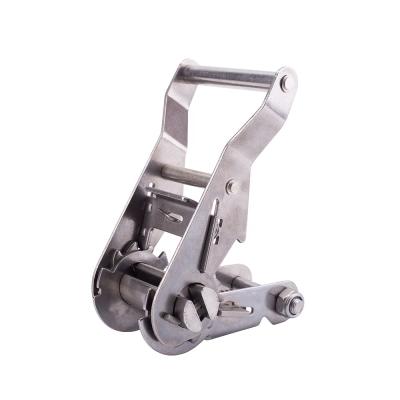 China Custom Made High Quality 35MM Polyester 1500KG Mini Stainless Steel Ratchet Buckle For Cargo Lashing for sale