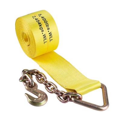 China Heavy Duty Trailer Parts Factory Trailer Winch Strap With Hook Logistics Chain Straps for sale