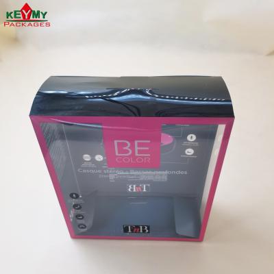 China Recyclable Plastic Folding Box Packaging , Customize Printed PET / PVC Plastic Box Packaging For Earphone for sale