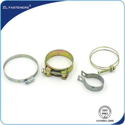 China Galvanized Stainless Steel Hose Clamps Bright Zinc / Yellow Zinc Coated for sale