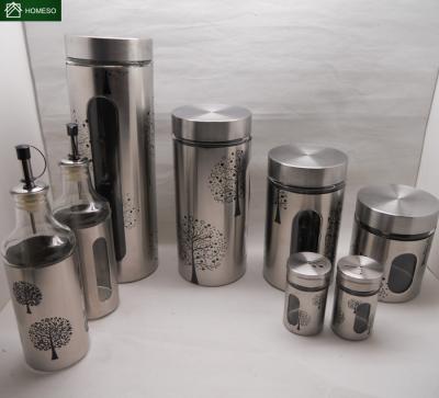 China Sustainable Stainless Steel Storage Canister Storage Canister Set Storage Jar Set for sale