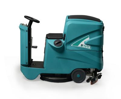 China Hotels Automatic Ride-On Floor Scrubber TVX Pull Scrubber Floor Cleaning Sweeper for sale