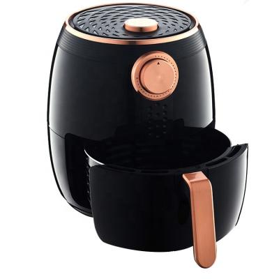 China Healthy way for frying without oil and 80% good less fat LED display 4L MOQ aluminum PTFE round shape air rotisserie electric air fryer for sale