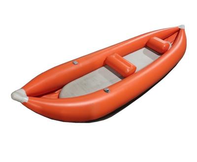 China Fishing Traveling Rowing Guided Drop Point 2 3 Person Inflatable Fishing PVC Kayak Rowing Sea Kayaks With Pedal for sale