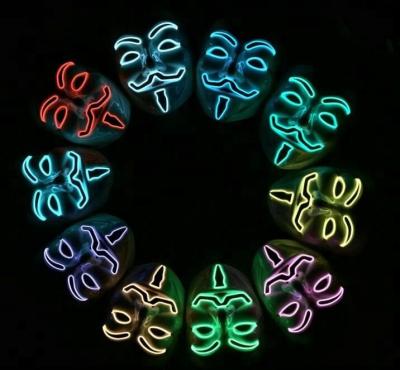 China Hacker Anonymous PP LED FaceMasks - Light up V for vendetta costumed v-vendettamasks for sale