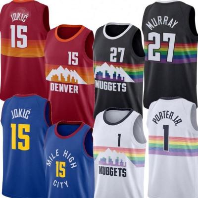 China 2021 Antibacterial New Style Stitched Men's Basketball Nikola #15 Jokic #27 Murray #1 Porter Jr Tank Tops. High quality nugget tank top for sale