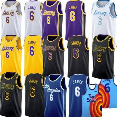 China 2021-2022 Good Quality Antibacterial New Style Men's Los Angeles Stitched Basketball Tank Tops #6 James Jersey King Laker Sportswear for sale