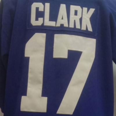 China Shirts & Toronto Wendel Clark Blue Best Quality Stitched National Hockey Jersey Tops for sale