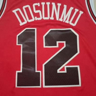 China Ayo Dosunmu Red Stitched Basketball Antibacterial Tank Top for sale