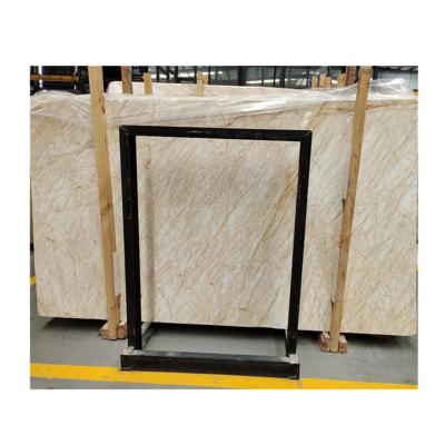 China Contemporary Polished Spider Cream Marble Slab, White Marble With Gold Veins Flooring Tiles for sale