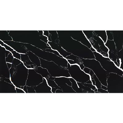 China Modern Kitchen Quartz Countertops Black With White Veins for sale