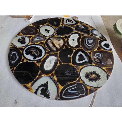 China Modern Customized Raw Round Agate Table Tops for sale