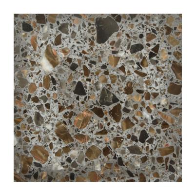 China Industrial Natural Gray Terrazzo Bathroom Gray Terrazzo Floor With Brown Grains Terrazzo Floor Tiles for sale