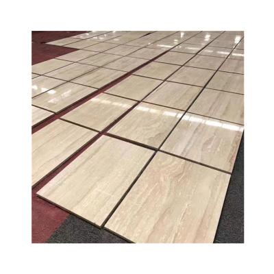 China Traditional polished beige stone travertine flooring tiles, swimming pool paver stone tiles for sale