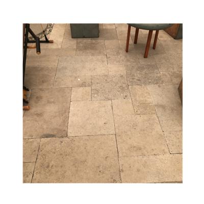 China Traditional High Quality Natural Beige Jura Lime Tumbled French Pattern Tiles for sale