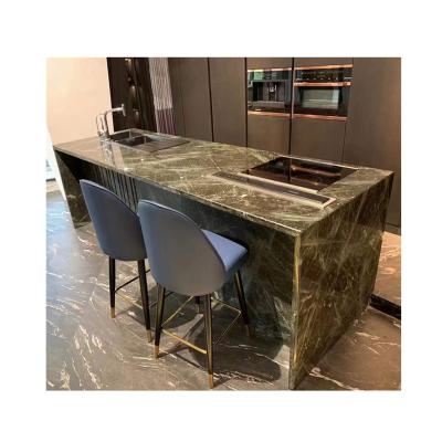 China Forest Quartzite Traditional Brazilian Dark Green Countertops Kitchen Price for sale