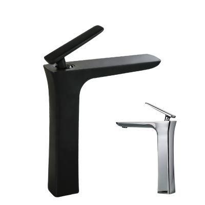 China Hot And Cold Chromed Plated Sanitary Ware New Hole Tube Bathroom Basin Mixer Taps Single Tap Guangdong Metered Faucets Design for sale