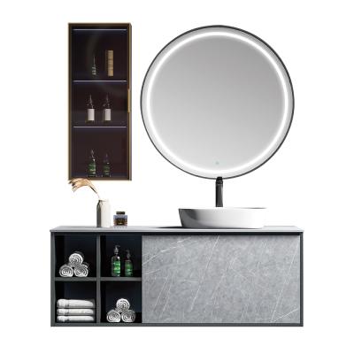 China Foshan Factory Modern Wholesale Plywood Bathroom Vanity Units With Mirror Cabinet for sale