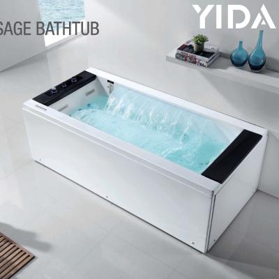 China Europe quality standard massage bathtub single person whirlpool waterfall smooth bathtub with pillow for sale