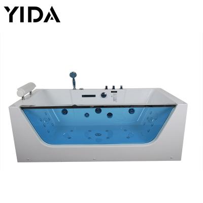 China Guangzhou Soft Glass Bathtub Square Acrylic Bathtub For Construction Project Massage Tub for sale