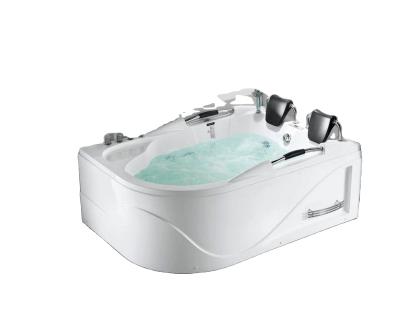 China Smooth 2 Person Adults Massage Bathtub Acrylic LED Light Whirlpool Bathtub Price for sale