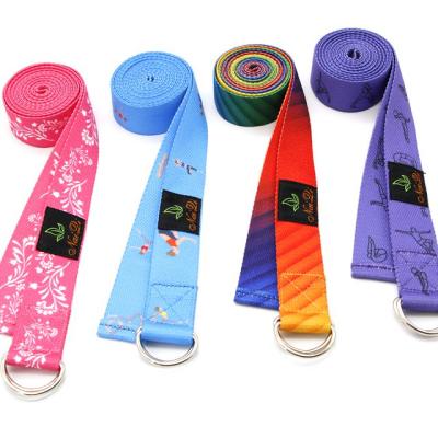 China Large Longevity Yoga Stretch Straps Adjustable D Ring Exercise Yoga Straps for sale