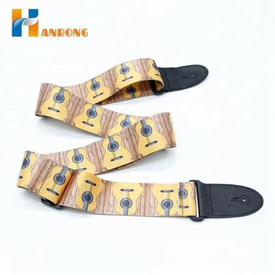 China High durability durable polyester and leather guitar strap accessory many colors for sale