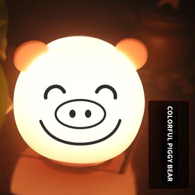 China Custom Creative Gift Color-changing Colorful LED Panda Light 3d Silicone Night Light Eye-Protection Cartoon Home Rechargeable Light for sale