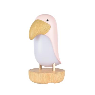 China Beautiful Wooden Reference Night Light 1200Mah Rechargeable Natural Light Bird Bluetooth Led Stepless Dimmer Animal Night Light with Wireless Speaker for sale