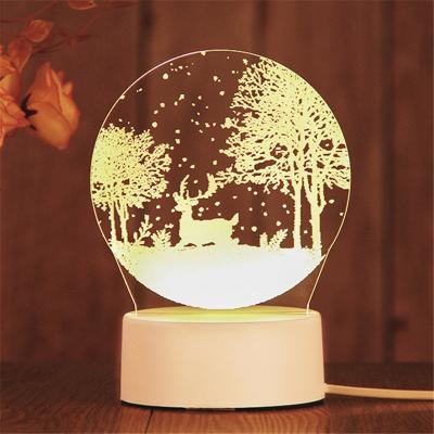 China Modern Creative Custom Illusion Light Novelty 3D Night Lights LED Acrylic Table Lamp For Room Decorative Light for sale