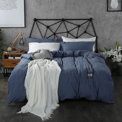 China Sustainable spring and cool autumn and single solid color sheet three or four piece set bed skirt suitable for family bedroom for sale