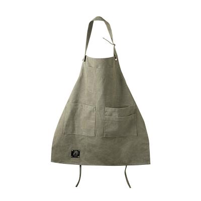 China Durable High Quality Solid-color Washed Canvas Industrial Aprons, Hard-wearing and Dirt-resistant for sale