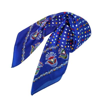 China Cheap Fashionable Square Best Quality Lady Polyester Pongee Printed Hijab Head Scarf for sale