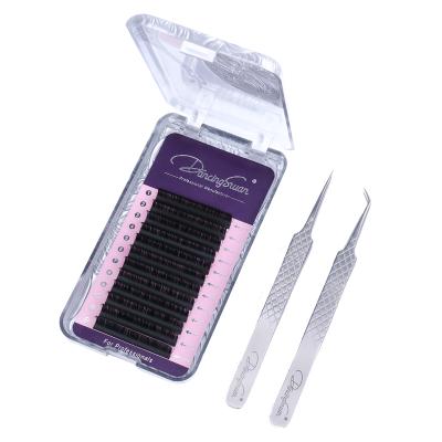 China Volume Natural PBT Long Fiber Korea Private Label Supplies Long Eyelash Extensions Natural Hand Made for sale