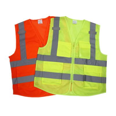 China Road Safety Reflective Outdoor Reflective Clothing, High Brightness Reflective Material Multi-pocket Customized Reflective Vest for sale