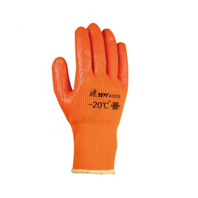 China Anti-slip and wear-resistant/anti-vibration labor insurance Dengsheng 809 acid-base warm and thickened oil-proof shockproof cold-proof gloves 809 plus velvet for sale