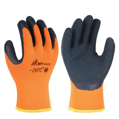 China Thickened anti-glue velvet winter immersion work cold and warm anti-slip outdoor gloves plus Anti-cold and anti-freeze thickening for sale