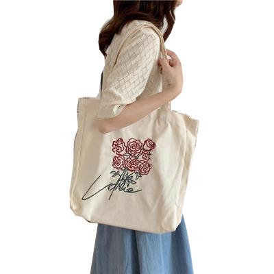 China Eco-friendly Reusable embroidery canvas tote bag for sale