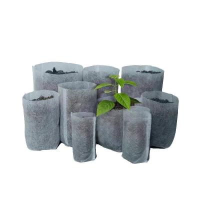 China Environmentally Friendly Biodegradable Woven Fabrics Non Growing White Plant Pot Nursery Bag for sale