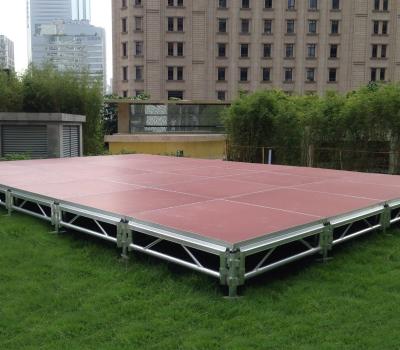 China 4ft *4ft 6082 Aluminum Movable Stage Platform 18mm Thinkness Anti Slip And Fireproof Plywood For event on water for sale