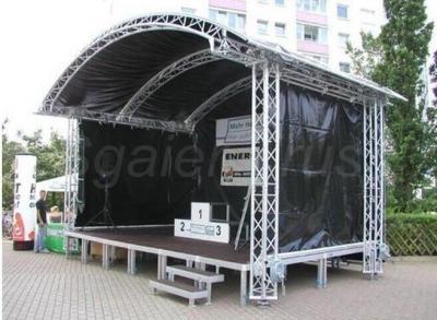 China Customer Design  4 Pillars True Project Stage Lighting Truss 6x6 x 6 M Fixed Height Roofing with High Loading for sale