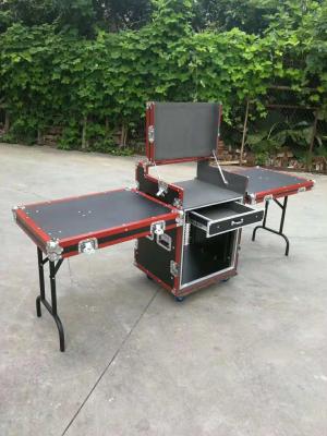 China High Quality Red Aluminum Bar 12U Standard Road Rack Flight Case 35 * 35MM With 2 Stand And Mixter for sale