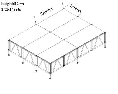 China Clear Acrylic Stage Waterproof Platform , Protable Moving Stage Platform for sale