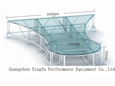 China Fase antiderrapante clara personalizada Platformas do vidro acrílico impermeável à venda