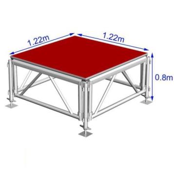 China o vidro orgânico de dobramento de 90*90cm/plataformas de madeira da fase para o fardo de alumínio da fase mostra à venda