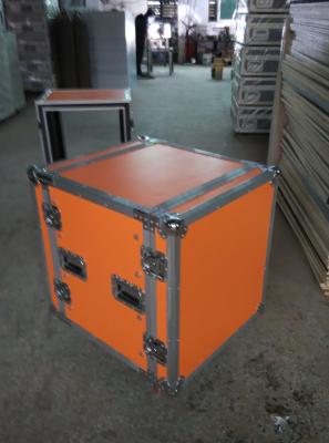 China Orange Plywood Speaker Aluminum Tool Cases 2 In One With 4'' Strong PVC Wheels for sale