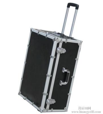 China Black Plywood Flight Case With Pull-out Handle , 1mm fireproof plywood outside the case for sale