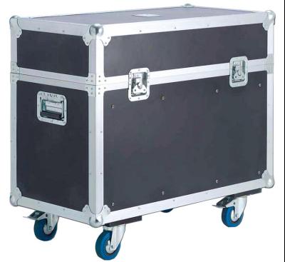 China Caja de aluminio anaranjada del vuelo de la herramienta con las ruedas para el sonido de la etapa en venta