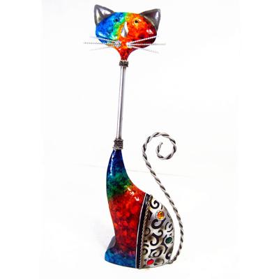 China European Full Color Cat Design Home Office Desktop Metal Figurines Gifts For Cat Lovers for sale