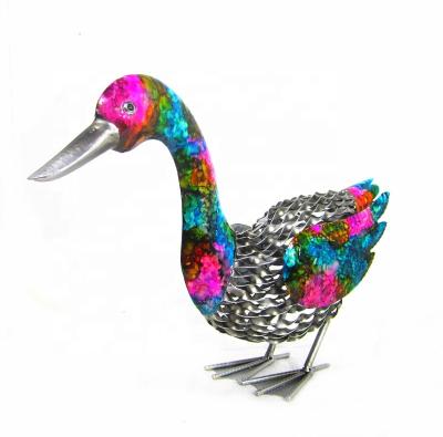 China European ENHANCE Handmade Twisted Art Decor Rainbow Duck Sculpture Metal Table Nice Gift for sale